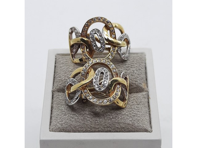 Paar oorhanger, 18 karaats - afbeelding 1 van  9