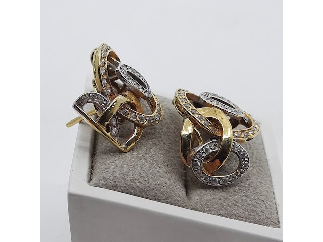 Paar oorhanger, 18 karaats - afbeelding 3 van  9