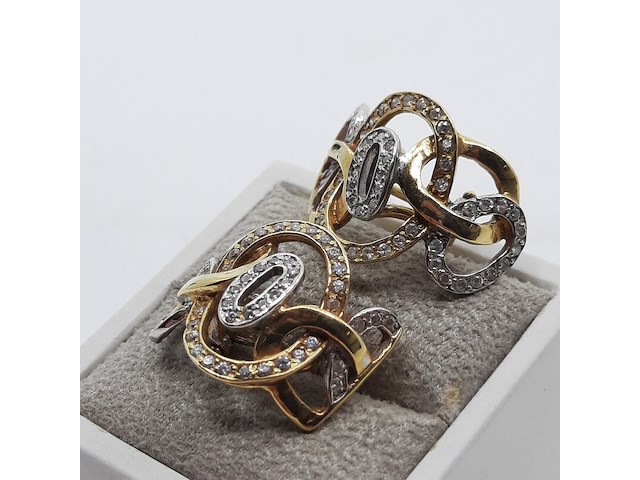 Paar oorhanger, 18 karaats - afbeelding 7 van  9