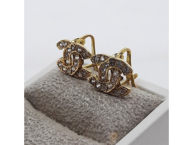 Paar oorstekers, 18 karaats - afbeelding 7 van  7