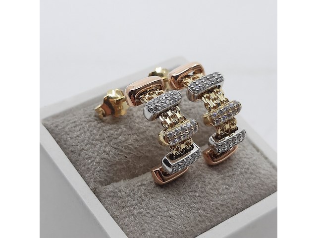 Paar oorstekers, 18 karaats - afbeelding 3 van  9