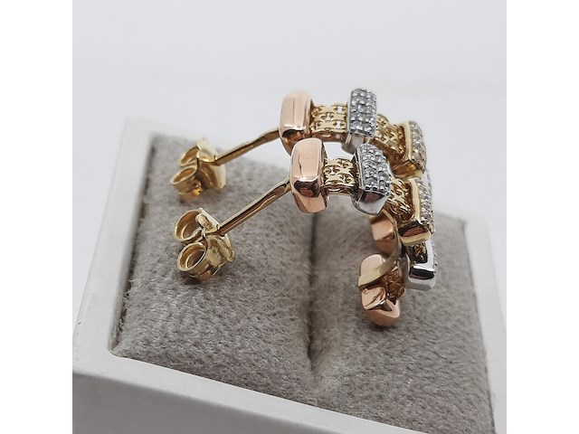 Paar oorstekers, 18 karaats - afbeelding 4 van  9