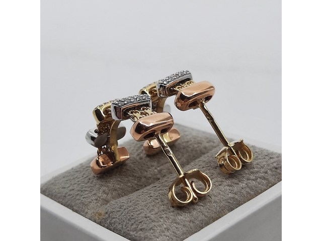 Paar oorstekers, 18 karaats - afbeelding 7 van  9
