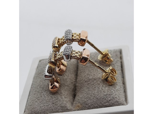 Paar oorstekers, 18 karaats - afbeelding 8 van  9