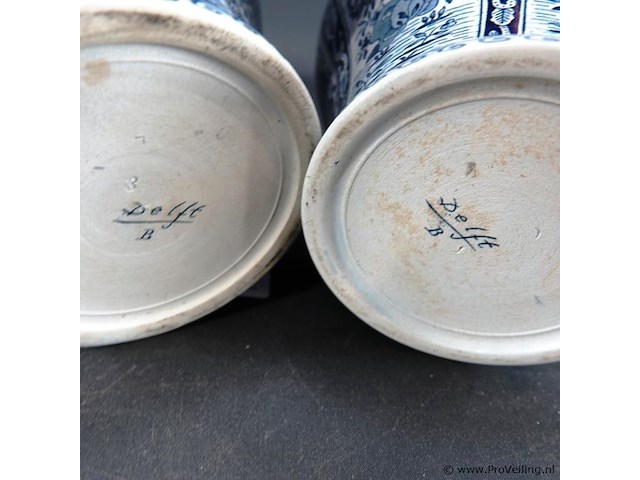 Paar oude/antieke kastvazen - afbeelding 4 van  5