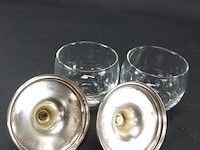 Paar potjes met verzilverde deksel - afbeelding 4 van  5