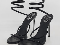 Paar pumps, maat 40, rene caovilla, black satin jet strass