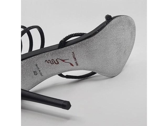 Paar pumps, maat 40, rene caovilla, black satin jet strass - afbeelding 11 van  11