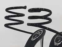 Paar pumps, maat 40, rene caovilla, black satin jet strass - afbeelding 6 van  11