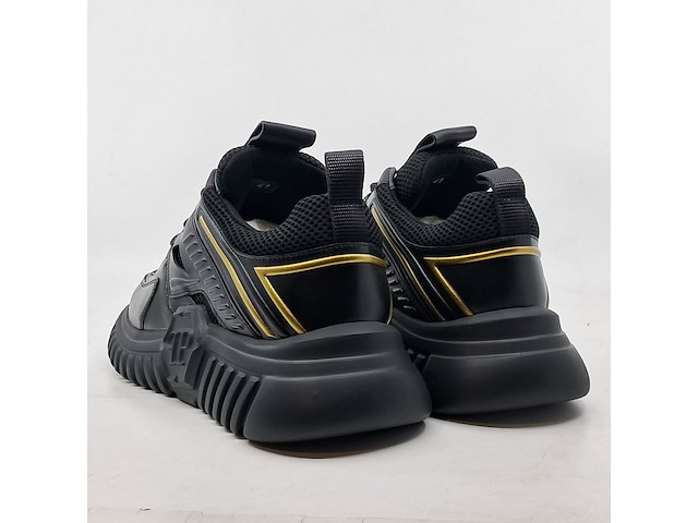 Paar schoenen, maat 41, philipp plein, runner sneakers supersonic, black/ licht goud - afbeelding 3 van  7