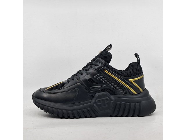 Paar schoenen, maat 41, philipp plein, runner sneakers supersonic, black/ licht goud - afbeelding 4 van  7
