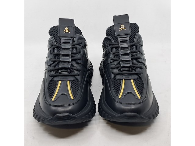 Paar schoenen, maat 41, philipp plein, runner sneakers supersonic, black/ licht goud - afbeelding 5 van  7