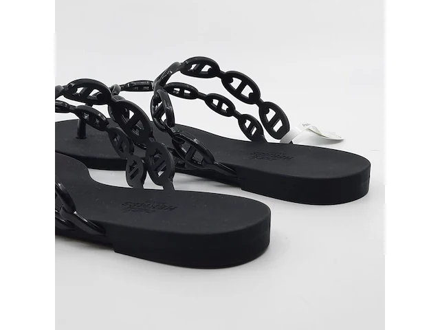 Paar slippers, maat 37, hermès, s2124 - afbeelding 10 van  13
