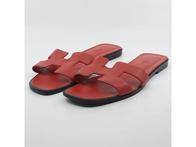 Paar slippers, maat 39 1/2, hermès - afbeelding 1 van  11