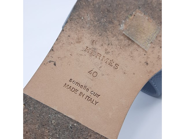 Paar slippers, maat 40, hermès - afbeelding 3 van  12