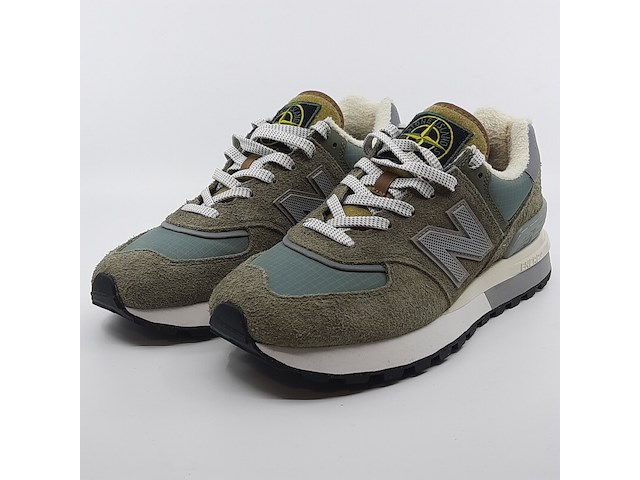 Paar sneakers, maat 42 1/2, new balance x stone island, u574lgst - afbeelding 1 van  12