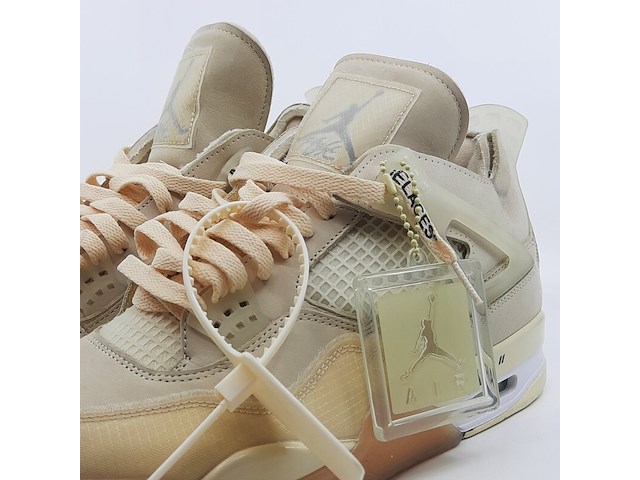 Paar sneakers, maat 44 1/2, air jordan, 4 retro off-white sail women cv9388-100 - afbeelding 23 van  28