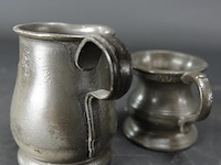 Paar tinnen bekers - afbeelding 4 van  5