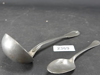 Paar tinnen lepels - afbeelding 1 van  5