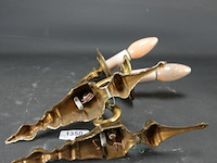 Paar vergulde tot lampvoet gemaakte wandkandelaren - afbeelding 5 van  5