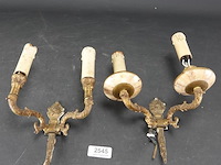 Paar vergulde wandkandelaren - afbeelding 1 van  5