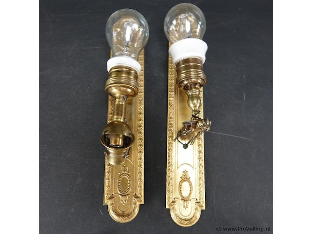 Paar vergulde wandlampjes - afbeelding 3 van  5
