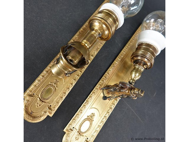 Paar vergulde wandlampjes - afbeelding 4 van  5