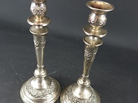 Paar verzilverde kandelaren - afbeelding 2 van  5