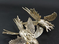 Paar verzilverde vechthanen - afbeelding 5 van  5