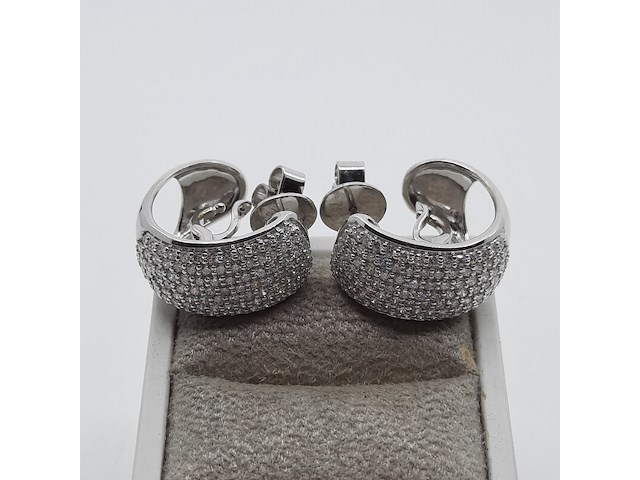 Paar witgouden creolen, 18 karaats - afbeelding 10 van  17