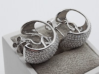 Paar witgouden creolen, 18 karaats - afbeelding 11 van  17