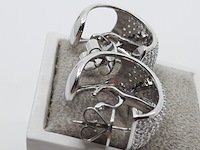 Paar witgouden creolen, 18 karaats - afbeelding 12 van  17