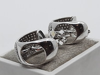 Paar witgouden creolen, 18 karaats - afbeelding 14 van  17