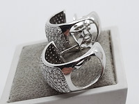 Paar witgouden creolen, 18 karaats - afbeelding 15 van  17