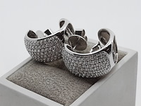 Paar witgouden creolen, 18 karaats - afbeelding 16 van  17