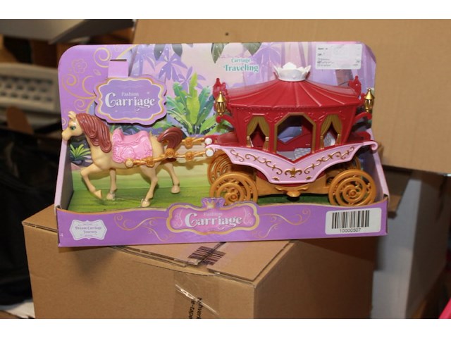 Paard met koets 1x - afbeelding 1 van  3