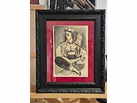 Pablo picasso - aquarel/inkt op papier - afbeelding 2 van  3