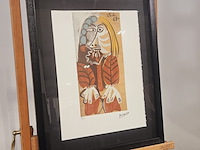 Pablo picasso lithograaf ''homme assis'' - limited edition 29/250