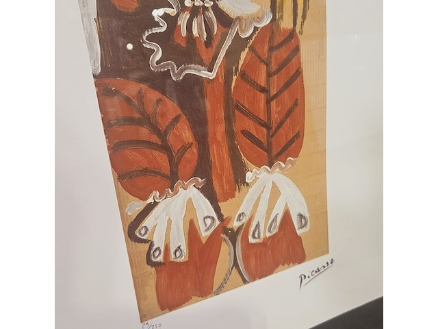 Pablo picasso lithograaf ''homme assis'' - limited edition 29/250 - afbeelding 3 van  8