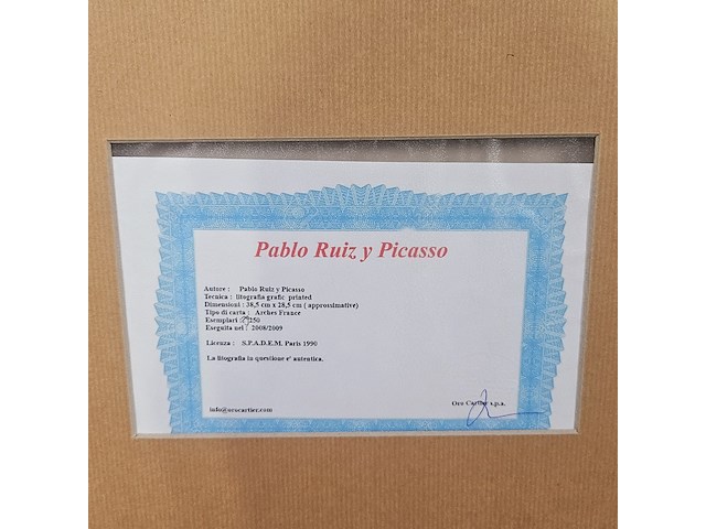 Pablo picasso lithograaf ''homme assis'' - limited edition 29/250 - afbeelding 7 van  8