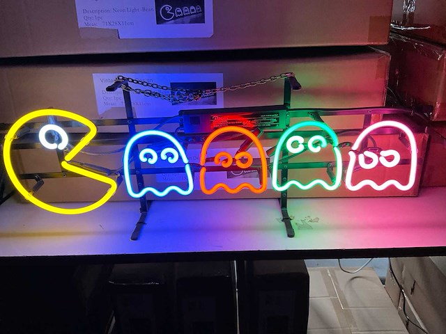 Packman glas neon decoratie - afbeelding 1 van  1