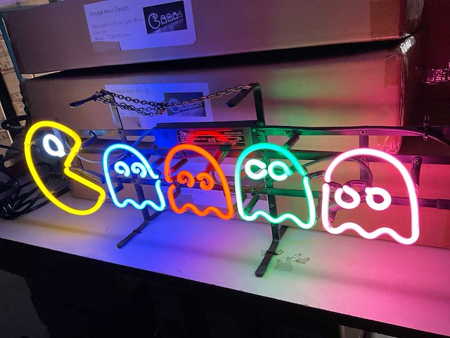 Packman glas neon decoratie - afbeelding 1 van  1