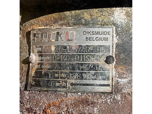 Packo fp2/40-160/7 roestvrijstalen centrifugaalpomp - afbeelding 6 van  6
