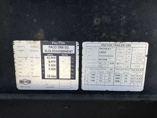 Pacton lxd342 oplegger - afbeelding 5 van  24