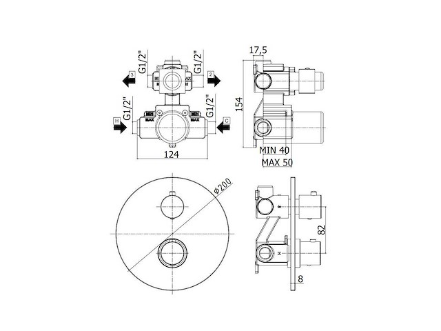 Paffoni douchemengkraan mat wit - afbeelding 2 van  4