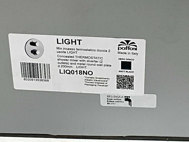 Paffoni liq018no inbouwset light douchethermostaat rond met omstel 2 uitgangen - afbeelding 4 van  5