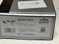 Paffoni quattro wandkraan chroom 3-gats 2-greeps vaste uitloop 175mm chroom - afbeelding 4 van  4