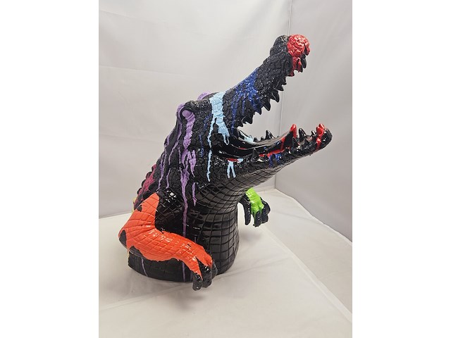 Paintcan splash pop art crocodile - afbeelding 1 van  7