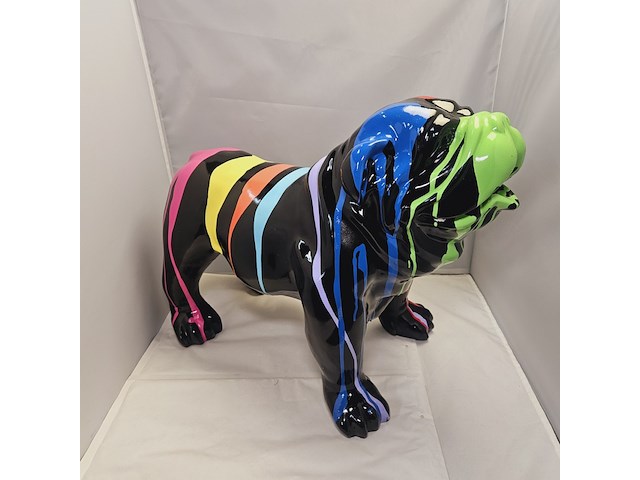 Paintsplash bulldog sculptuur xxl formaat - afbeelding 2 van  8