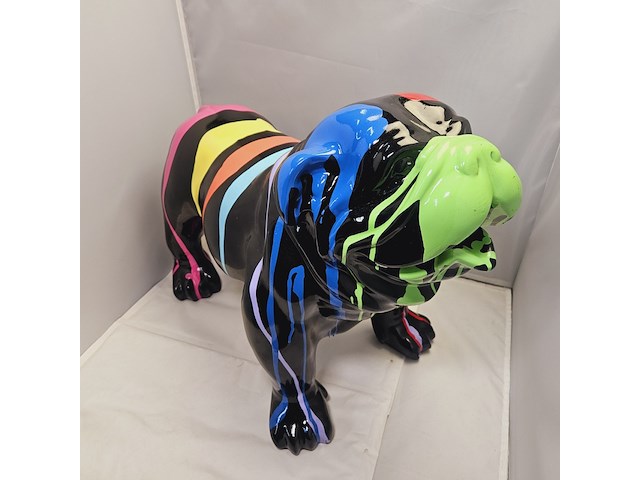 Paintsplash bulldog sculptuur xxl formaat - afbeelding 3 van  8